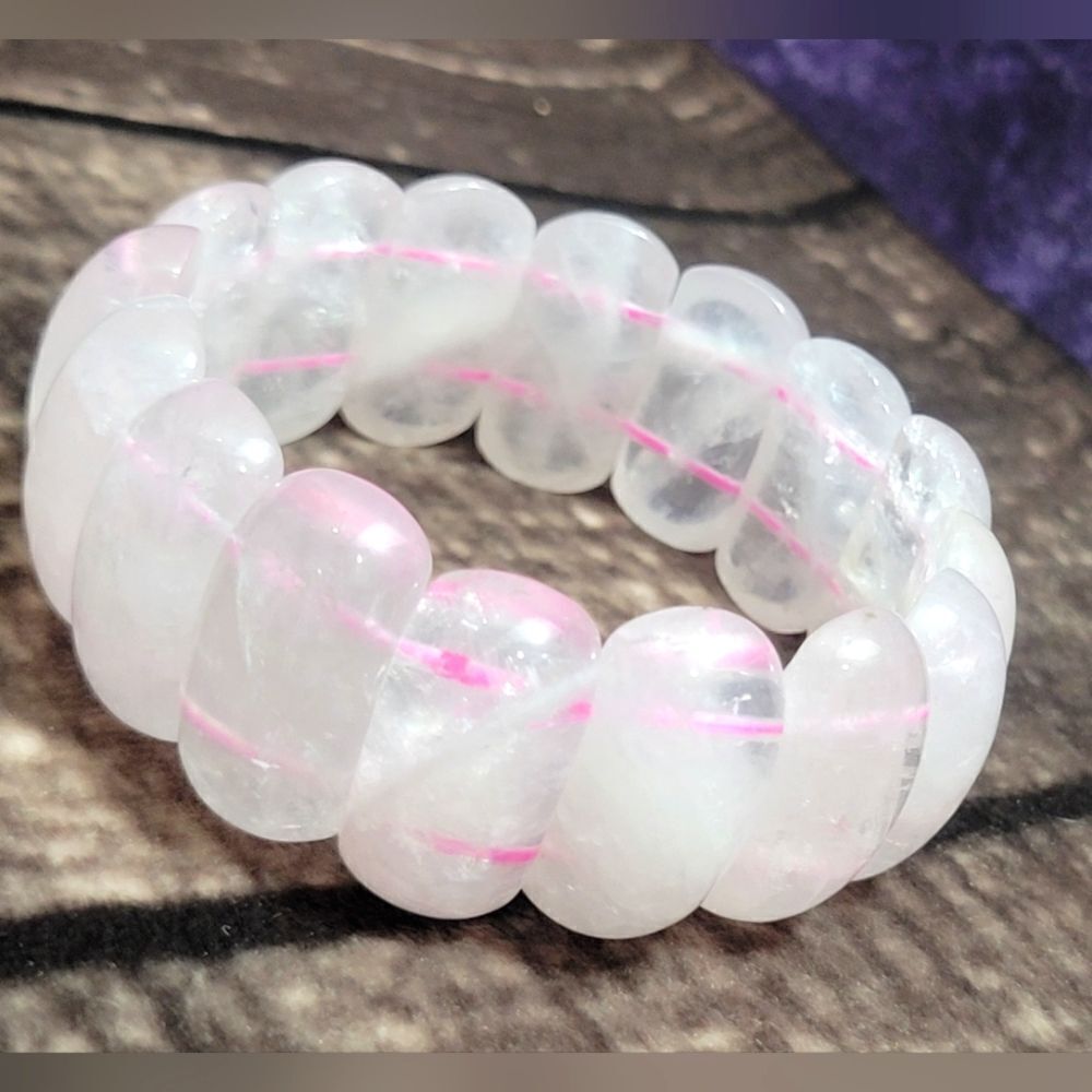 Galilea Rose Quartz Block Stretch Bracelet‎